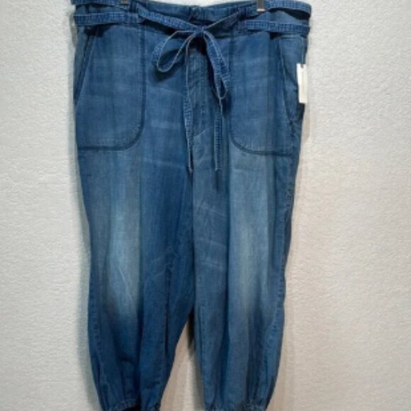 Anthropologie Pilcro Women Size‎ 16 High-Rise Parachute Tie-Waist Jeans NWT - Picture 1 of 12